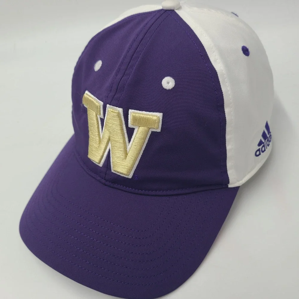 Washington Huskies Hat Fitted M-L Adidas Purple White NCAA University Dawgs Men